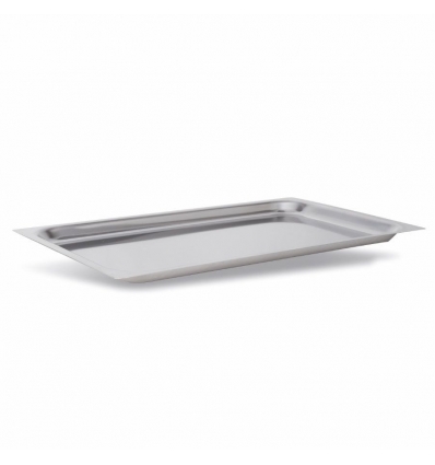 BANDEJA PLANA PARA HORNO ACERO INOX 18/10 GN 1/1. 53X32.5X2 CM. ALTURA 2 CM PUJADAS P318211