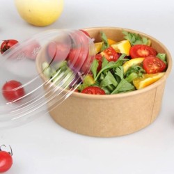 Ensaladera de cartón kraft con tapa 500 ml: Sostenibilidad y estilo.