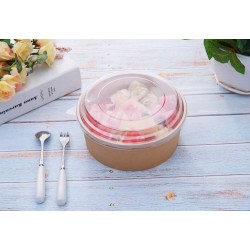 Ensaladera de cartón kraft con tapa 500 ml: Sostenibilidad y estilo.