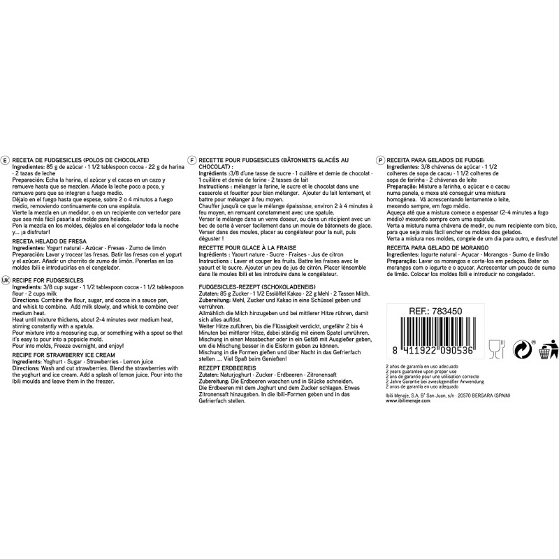 MOLDE 8 HELADOS CONICOS 6 unidades de IBILI 783450