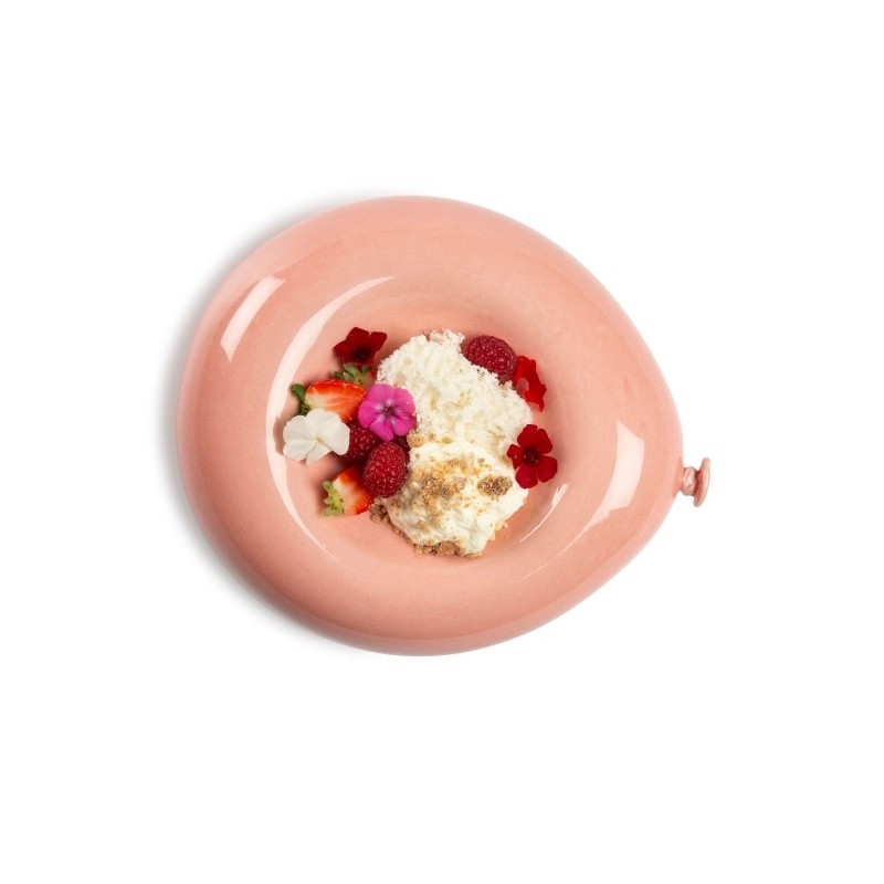 Plato con forma de globo brillante rosa 23x20x7 cm de 100% Chef