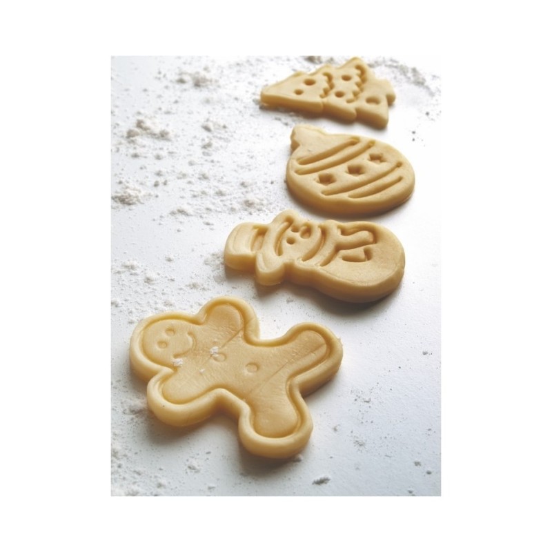 6 unidades de IBILI 733100 CORTAPASTAS CON EXPULSOR NAVIDAD (4 PCS)