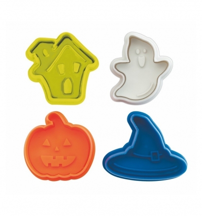 6 unidades de IBILI 733000 CORTAPASTAS CON EXPULSOR HALLOWEEN 4 PCS