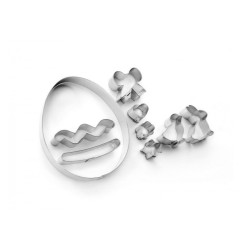 6 unidades de IBILI 794304 SET 9 CORTAPASTAS HUEVO DE PASCUA