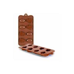 MOLDES BOMBON SILICONA SAN VALENTÍN 10X21X2.5CM 6 UNIDADES DE IBILI 860311