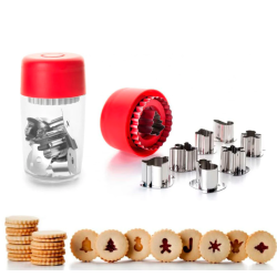 12 unidades de IBILI 794200 SET 8 CORTAPASTAS LINZER NAVIDAD