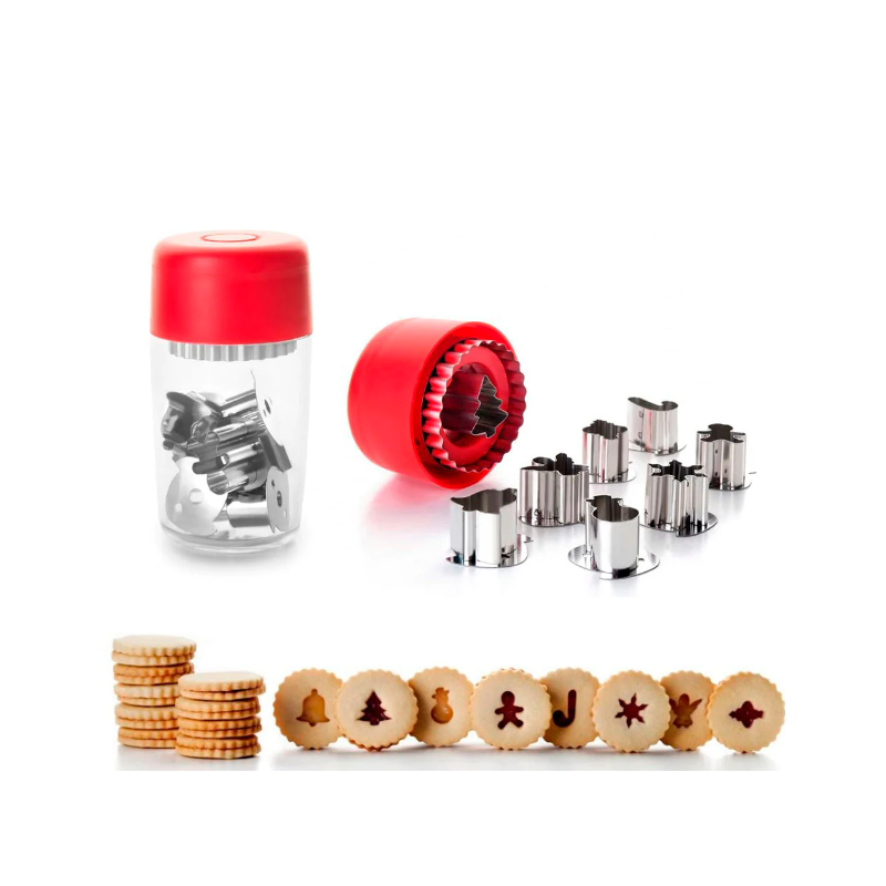 12 unidades de IBILI 794200 SET 8 CORTAPASTAS LINZER NAVIDAD