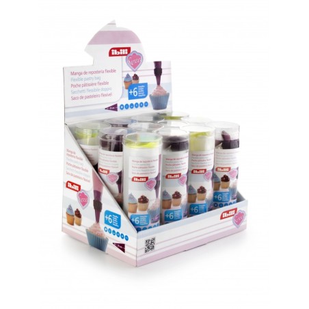 12 unidades de IBILI 790100 MANGA REPOSTERIA FLEXIBLE + 6 BOQUILLAS