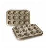 MOLDES MUFFIN 12 CAVIDADES GOLDEN CLASS 38X29X3 CM Ø6.5CM 6 UNIDADES DE IBILI 840500