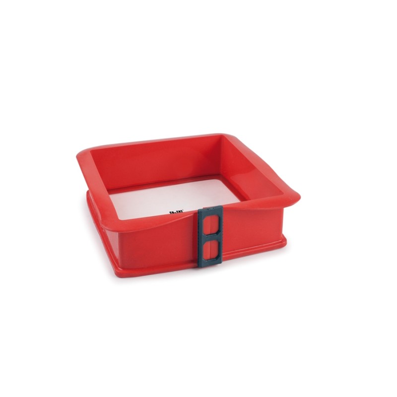 MOLDES DESMONTABLES SILICONA CUADRADOS CON BASE DE CRISTAL 25X25X7.5CM 2 UNIDADES DE IBILI 875800