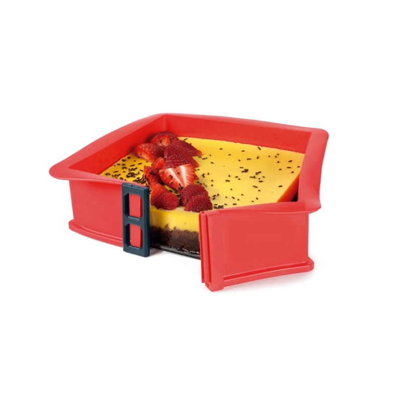 MOLDES DESMONTABLES SILICONA CUADRADOS CON BASE DE CRISTAL 25X25X7.5CM 2 UNIDADES DE IBILI 875800