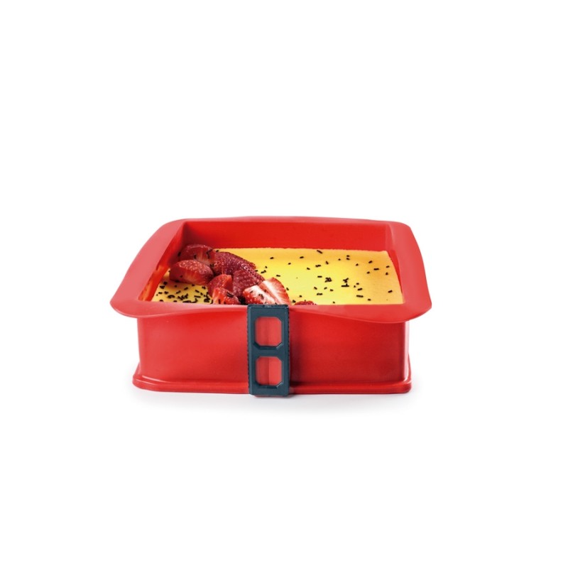 MOLDES DESMONTABLES SILICONA CUADRADOS CON BASE DE CRISTAL 25X25X7.5CM 2 UNIDADES DE IBILI 875800