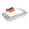 Fuentes rectangulares de vidrio borosilicato para horno Kristall (Set de 3 fuentes). Dimensiones: 29,5x17 cm altura 5 cm, 34,5x2