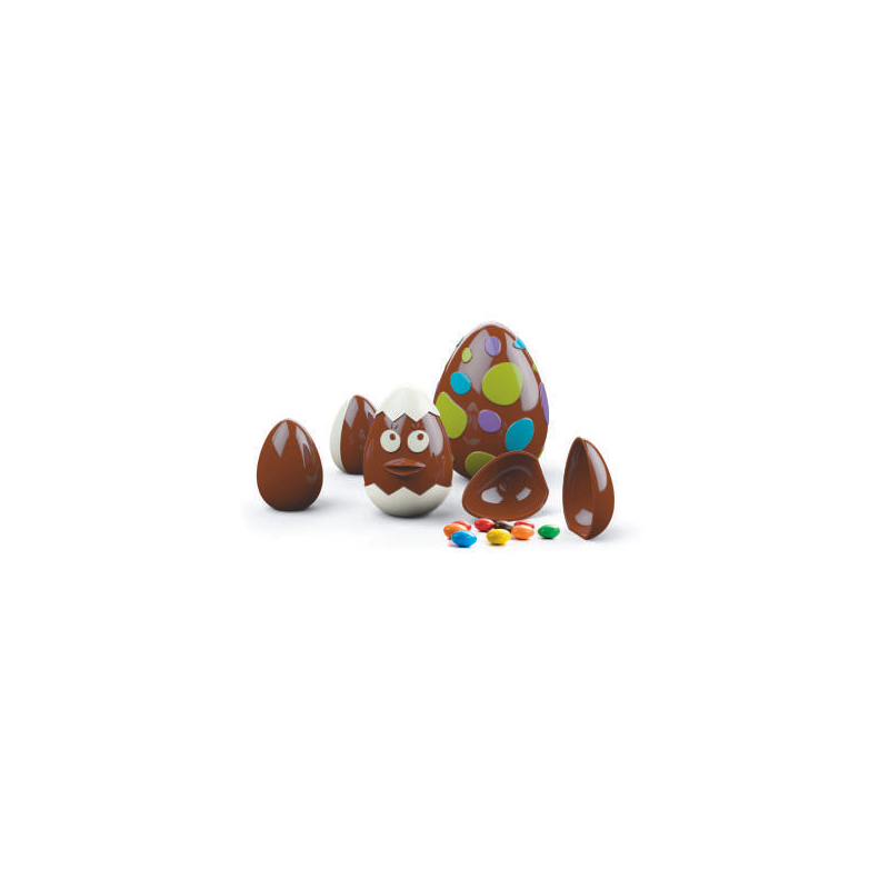 SET DE 3 MOLDES HUEVO DE PASCUA 6 UNIDADES DE IBILI 776210
