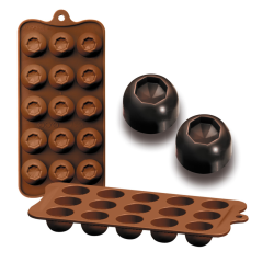 MOLDES BOMBON SILICONA DIAMANTE 10X21X2.5CM 6 UNIDADES DE IBILI 860303