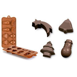 MOLDES BOMBON SILICONA NAVIDAD 10X21X2.5CM 6 UNIDADES DE IBILI 860312