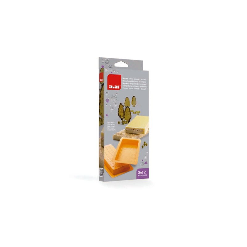 SET 2 MOLDES TURRON (TRONCO+ONZAS) 23X10X2CM 6 UNIDADES DE IBILI 793501
