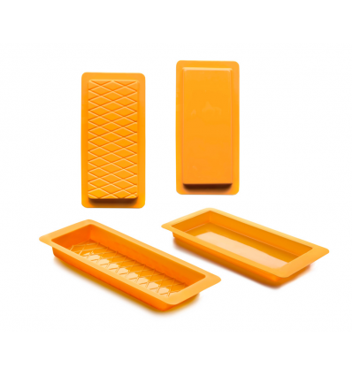 SET 2 MOLDES TURRON (LISO+ROMBOS) 23X10X2CM 6 UNIDADES DE IBILI 793500