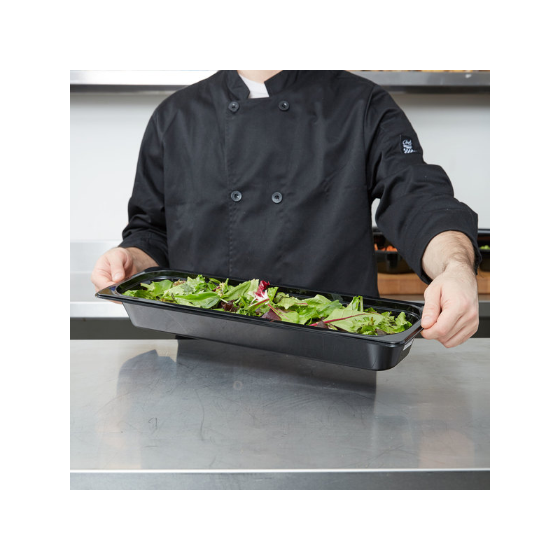 Cubeta GN 1/2 largo de policarbonato negra 16.2 x 53 x 6.5 cm Capacidad 3 L