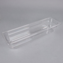 Cubeta GN 1/2 largo de policarbonato transparente16.2 x 53 x 10 cm Capacidad 5 L