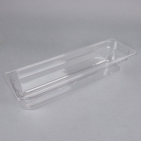 Cubeta GN 1/2 largo de policarbonato transparente16.2 x 53 x 10 cm Capacidad 5 L