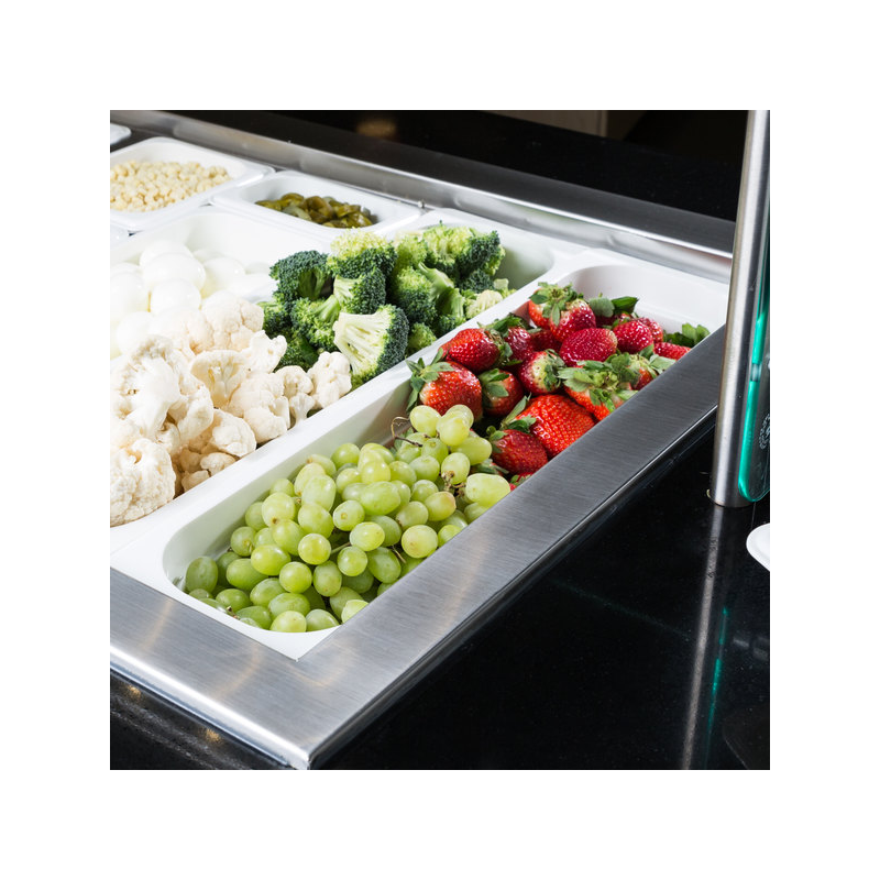 Cubeta GN 1/2 largo de policarbonato blanca16.2x53x10 cm.Capacidad 5 L