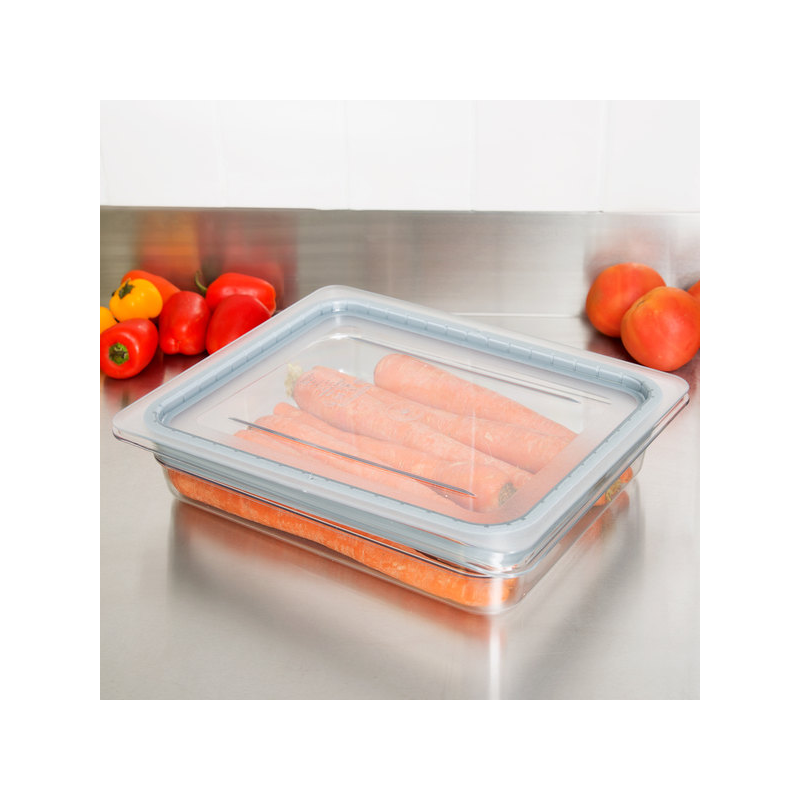 Cubeta GN 1/2 de policarbonato transparente 26.5x32.5x6,5cm. Capacidad 3.9 L