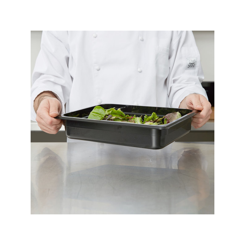 Cubeta GN 1/2 de policarbonato negra 26.5x32.5x6,5 cm Capacidad 3.9 L