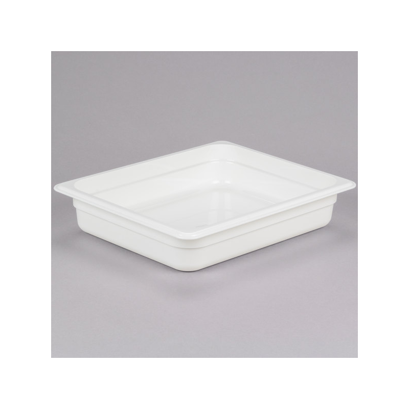 Cubeta GN 1/2 de policarbonato blanca 26.5x32.5x6.5 cm Capacidad 3.9 L