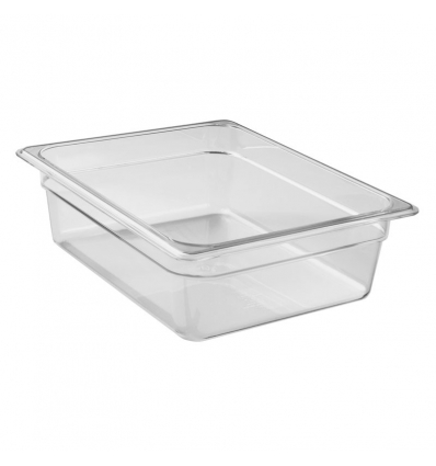 Cubeta GN 1/2 de policarbonato transparente 26.5 x 32.5 x10 cm Capacidad 5.9 L CAMBRO 24CW-135