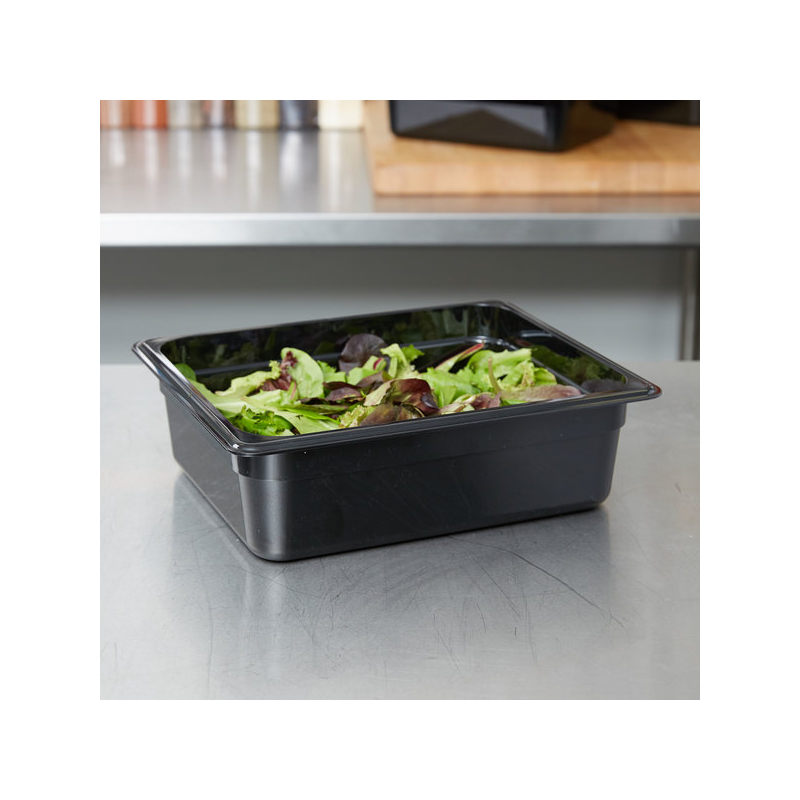 Cubeta GN 1/2 de policarbonato negra 26.5x32.5x10 cm Capacidad 5.9 L 
