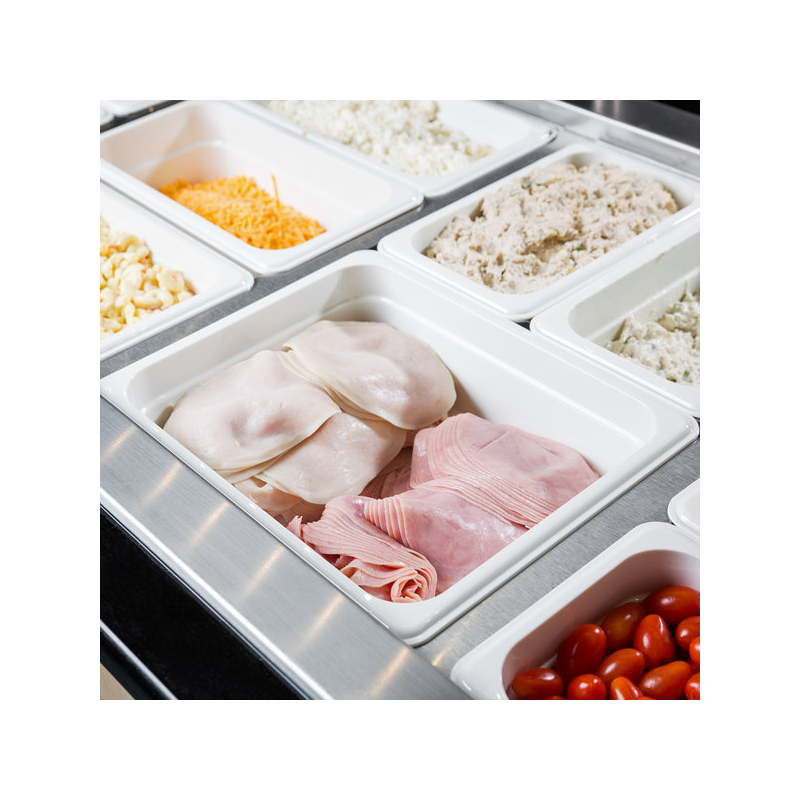 Cubeta GN 1/2 de policarbonato blanca 26.5x32.5x10 cm Capacidad 5.9 L