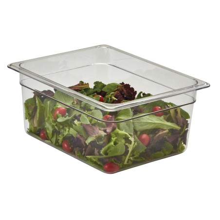 Cubeta GN 1/2 de policarbonato transparente 26.5x32.5x15 cm y 8.9 L