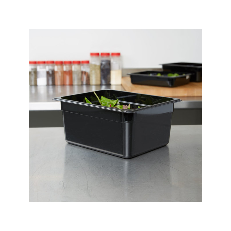Cubeta GN 1/2 de policarbonato negra 26.5x32.5x15 cm y 8.9 L