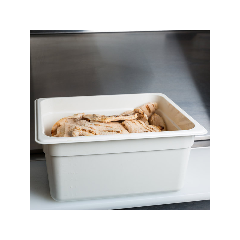Cubeta GN 1/2 de policarbonato blanca 26.5x32.5x15 cm y 8.9 L