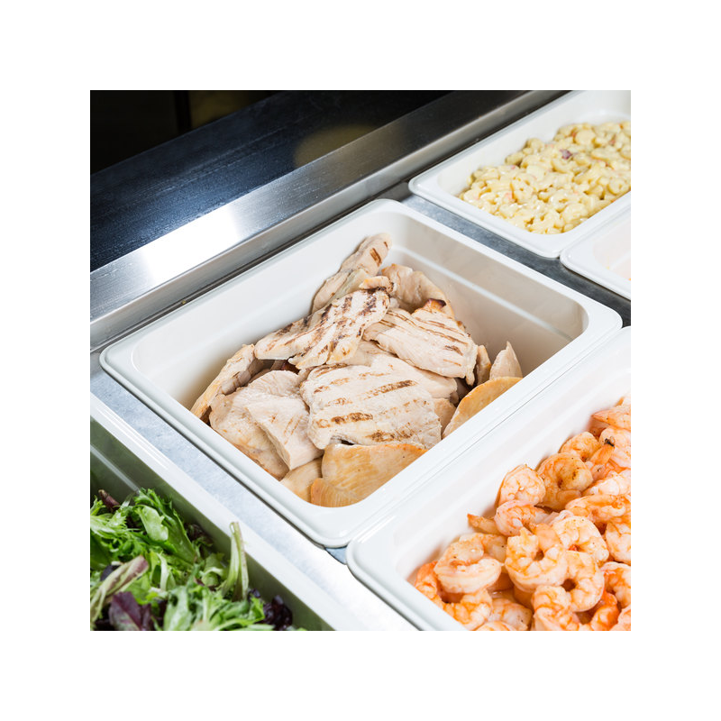 Cubeta GN 1/2 de policarbonato blanca 26.5x32.5x15 cm y 8.9 L