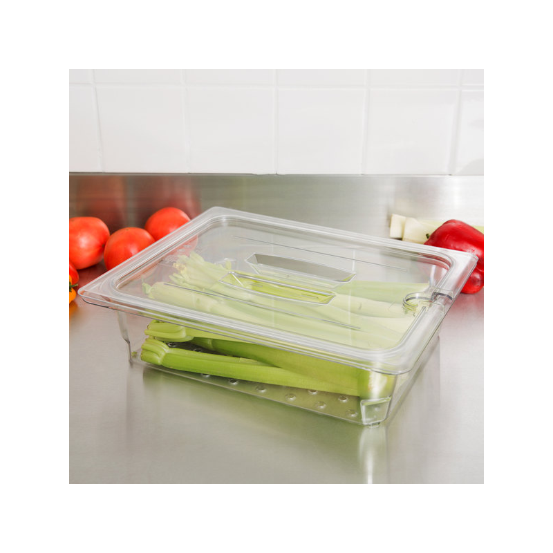 Recipiente colador GN 1/2-26,5x32.5x7,6 cm-Policarbonato Transparente 