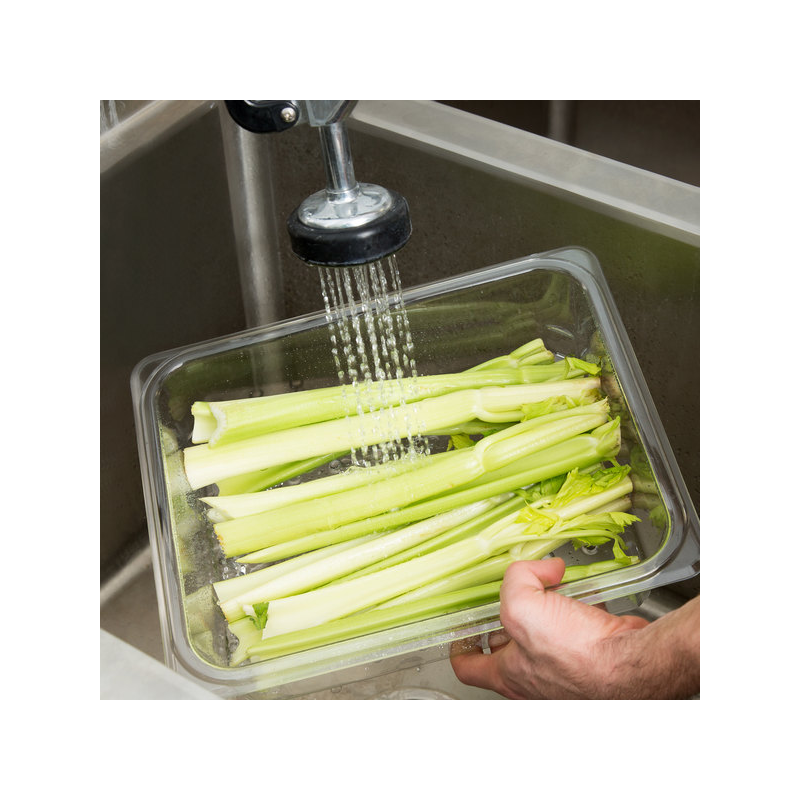 Recipiente colador GN 1/2-26,5x32.5x7,6 cm-Policarbonato Transparente 