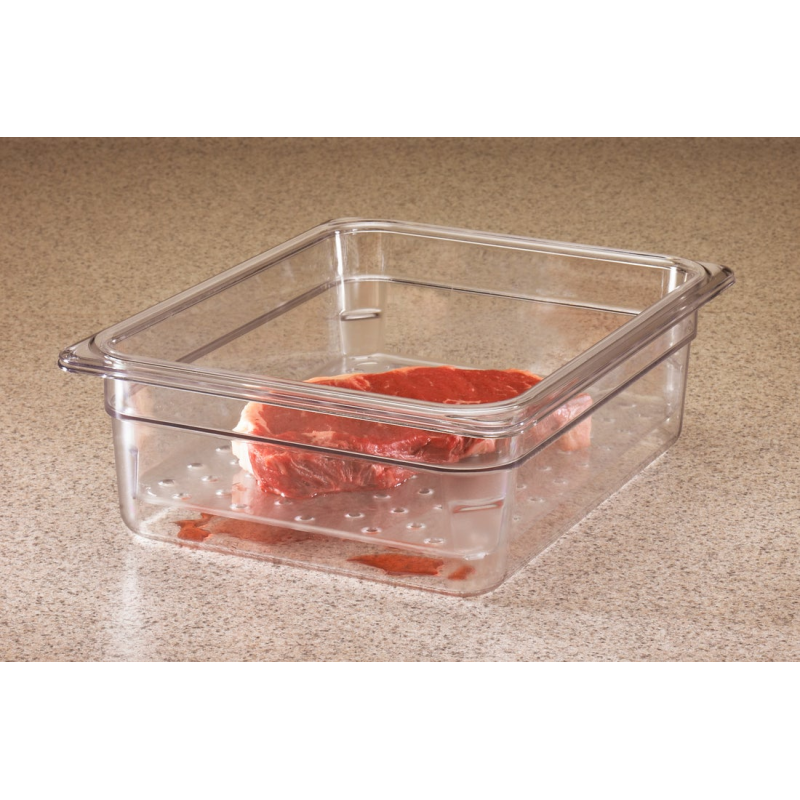 Recipiente colador GN 1/2-26,5x32.5x7,6 cm-Policarbonato Transparente 