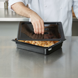 TAPA CON ASA GN 1/2 POLICARBONATO NEGRA CAMBRO
