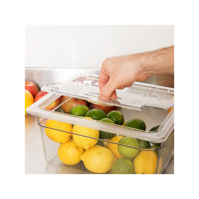 TAPA CON BISAGRA FLIPLID Y MUESCA GN 1/2 POLICARBONATO TRANSPARENTE CAMBRO