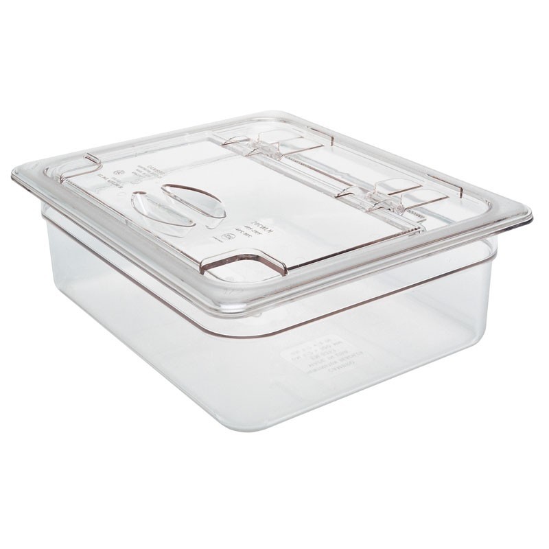 TAPA CON BISAGRA FLIPLID Y MUESCA GN 1/2 POLICARBONATO TRANSPARENTE CAMBRO