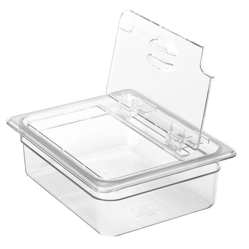 TAPA CON BISAGRA FLIPLID Y MUESCA GN 1/2 POLICARBONATO TRANSPARENTE CAMBRO