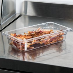 Cubeta GN 1/3 de policarbonato transparente 17.6x32.5x6.5 cm Capacidad 2.4 L
