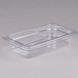Cubeta GN 1/3 de policarbonato transparente 17.6x32.5x6.5 cm Capacidad 2.4 L