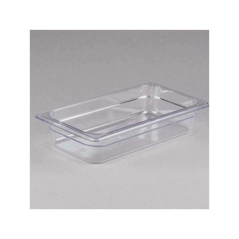 Cubeta GN 1/3 de policarbonato transparente 17.6x32.5x6.5 cm Capacidad 2.4 L