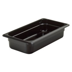 Cubeta GN 1/3 de policarbonato negra 17.6x32.5x6.5 cm Capacidad 2.4 L