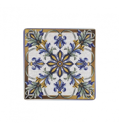 Plato pan cuadrado decorado Bizancio Ming II 16x16x2 cm_B2974Y1 (6 unidades)