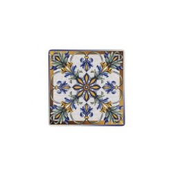 Plato postre cuadrado decorado Bizancio Ming II 18x18x2 cm. B2766Y1-1 (6 unidades)