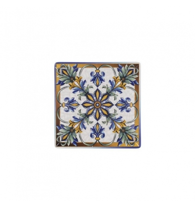 Plato postre cuadrado decorado Bizancio Ming II 18x18x2 cm_B2766Y1-1 (6 unidades)